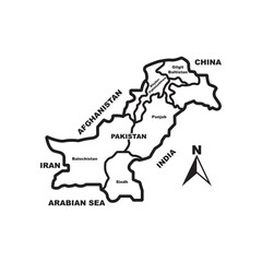Pakistan map icon vector illustration symbol design