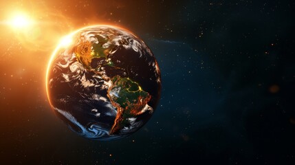 Naklejka premium Shining Future: Globe of Sustainable Advancement