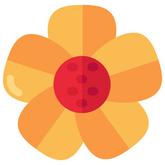 Vector design of flower petal, isometric icon 