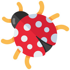 A colored design icon of bug