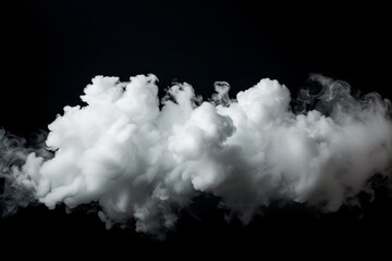 white smoke cloud isolated on black background