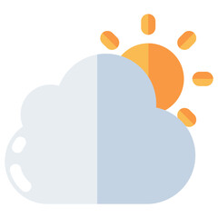 A unique design icon of partly cloudy day 
