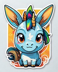 Illustration of a cute Mule sticker with vibrant colors and a playful expression
