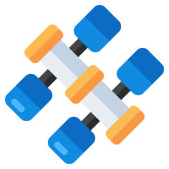 A flat design icon of space satellite