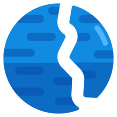 Perfect design icon of cracked planet 