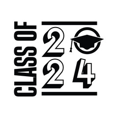 Class Of 2024 Vector, Tshirt Design White Background