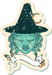 half orc witch character face illustration