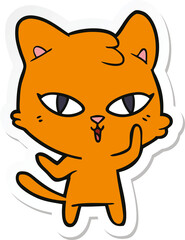 sticker of a cartoon cat