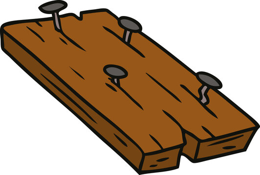 recommend clip art: cartoon doodle of nails in a board
