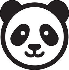 Fototapeta premium Panda silhouette, vector artwork of cute panda
