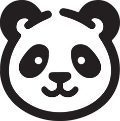 Panda silhouette, vector artwork of cute panda