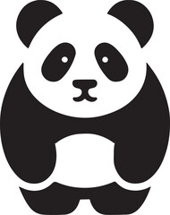 Panda silhouette, vector artwork of cute panda