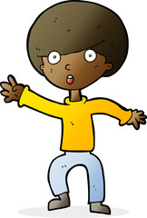 cartoon panicking boy