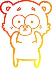 warm gradient line drawing surprised polar bear cartoon