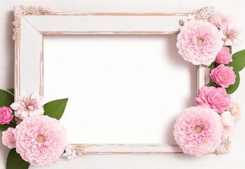 Wooden frame decorated with pink and white flower