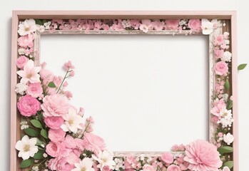 Wooden frame decorated with pink and white flower