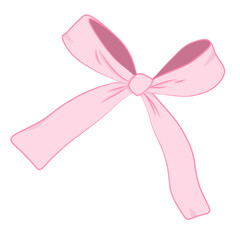 Coquette aesthetic Ribbon pink illustration 