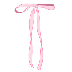 Obraz na płótnie Canvas Coquette aesthetic Ribbon pink illustration 