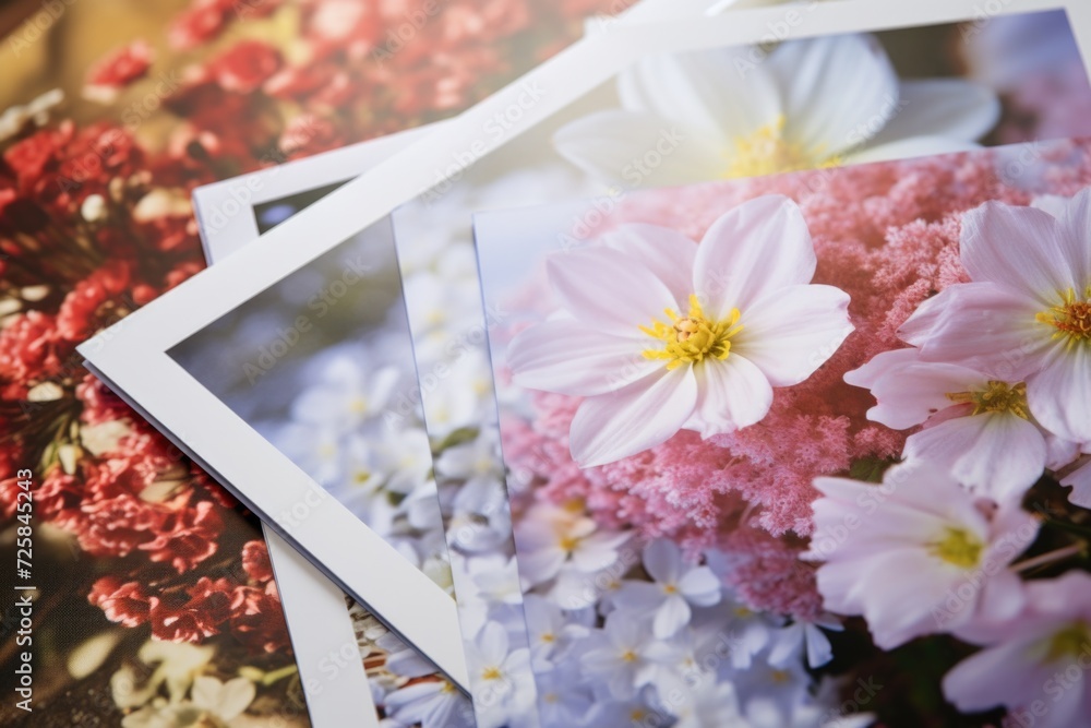 Poster a bunch of flowers sitting on top of a table. suitable for various occasions and events