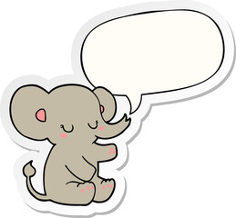 cartoon elephant and speech bubble sticker