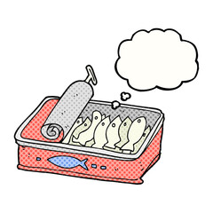 thought bubble cartoon can of sardines