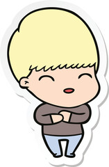 Obraz premium sticker of a happy cartoon boy