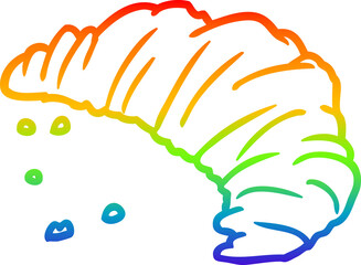 rainbow gradient line drawing croissant