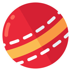 Editable design icon of cricket ball 