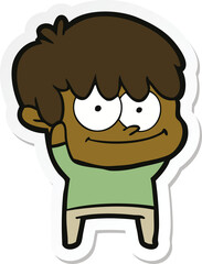 sticker of a happy cartoon man