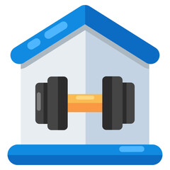 Modern design icon of gym building 