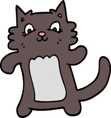 cartoon doodle happy cat