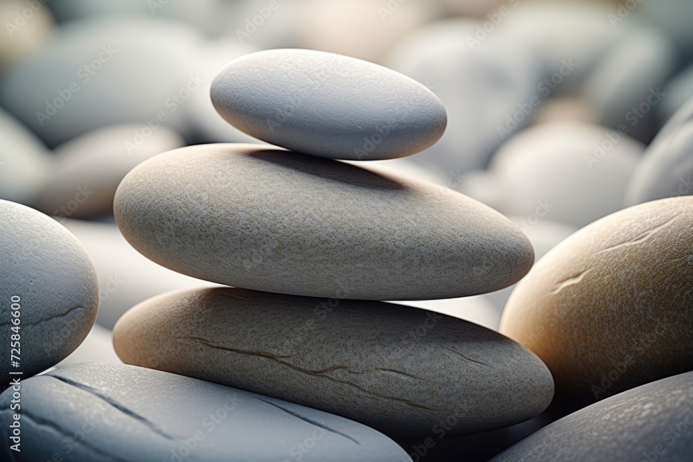 Fototapete a pile of rocks neatly stacked on top of each other. suitable for various uses