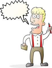 speech bubble cartoon stressed reporter