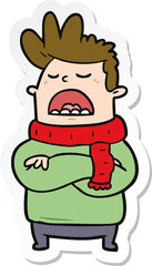 sticker of a cartoon obnoxious man