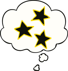 cartoon stars and thought bubble