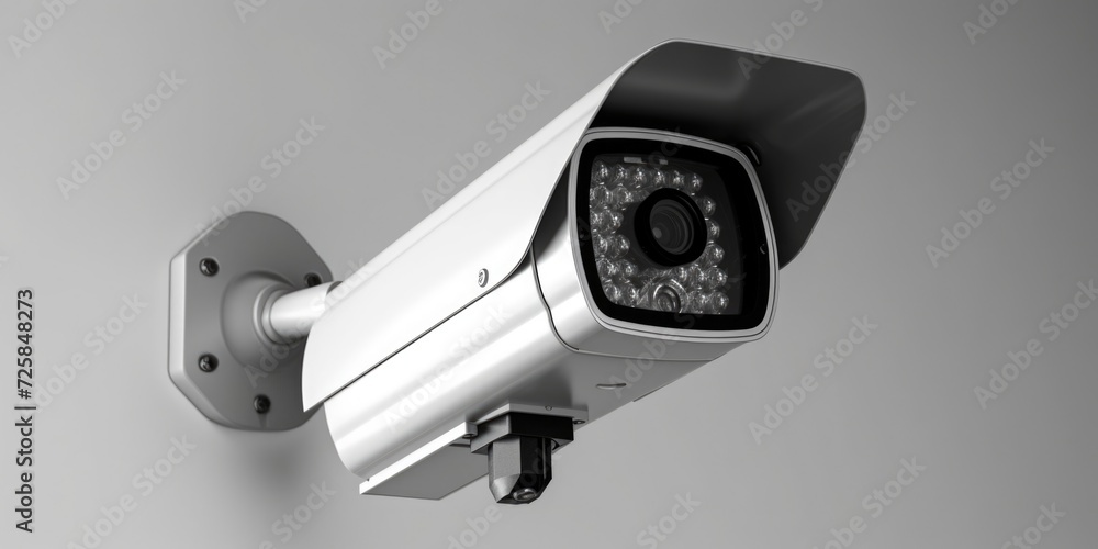 Poster a security camera mounted on the side of a wall. ideal for surveillance and monitoring purposes