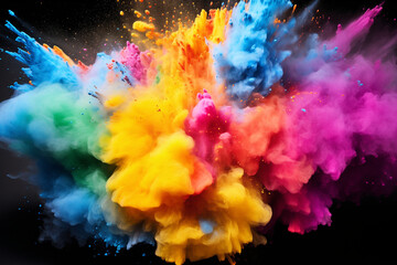 Holi festival of colors colorful paint splash explosion 