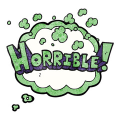 thought bubble textured cartoon word horrible