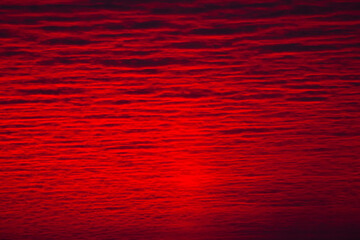 Red sunrise at the springtime