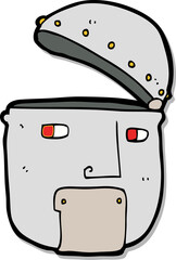 sticker of a cartoon robot head
