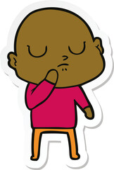 sticker of a cartoon bald man