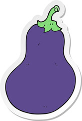 sticker of a cartoon eggplant
