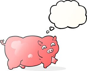 thought bubble cartoon pig