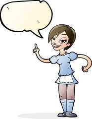 cartoon waitress taking order with speech bubble