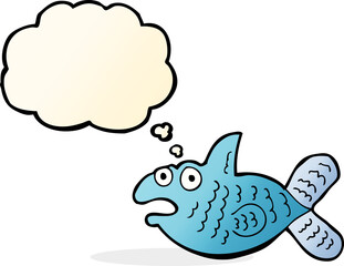 cartoon fish with thought bubble
