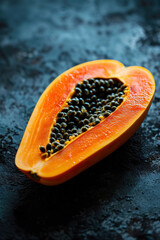 Very delicious half of a papaya. Generative AI