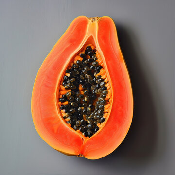 Very delicious half of a papaya. Generative AI
