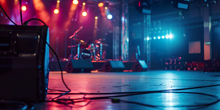 A stage at rehearsal live production Blurred