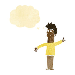 cartoon man with idea with thought bubble