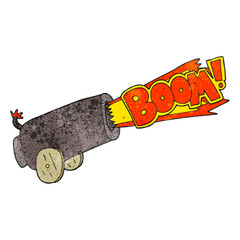 textured cartoon cannon shooting
